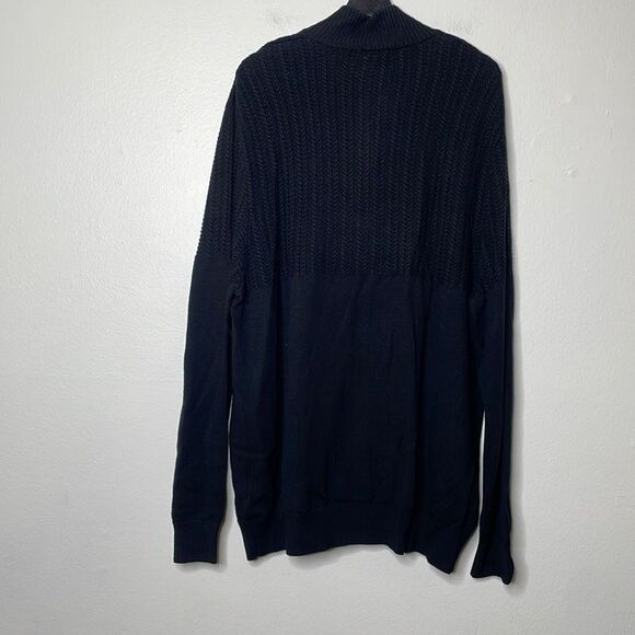 Calvin Klein Mens Size 2XL Multi-Textured Knit Sweater Black - Picture 3 of 13